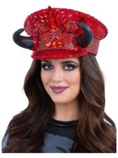 Professionnel Montrer Chapeau Halloween Sequin Diable Capitaine de Luxe Qualité