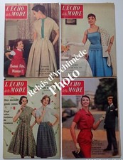 lot 4 revues l'Echo de la Mode juin 1957 n°21 22 23 24 magazines couture tricot