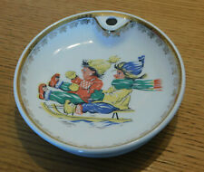 ASSIETTE CHAUFFANTE à bouillie bébé en PORCELAINE de LIMOGES enfants luge ski