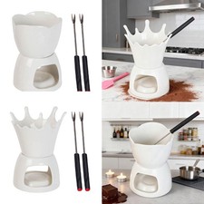 Pot à fondue au chocolat avec 2 fourchettes, chauffe-beurre, pot à fondre la