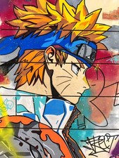 Tableau street art sur bois "Naruto" par Caronart
