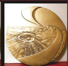 1989 81mm MEDAILLE BRONZE AUTOROUTES PARIS VOLCANS RHIN RHONE par Iborra