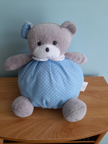 Doudou boule ourson gris bleu - gris,