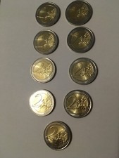 lot de 9 pièces de 2 euros 