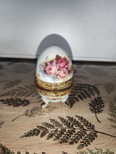 Jolis Boite OEUF PORCELAINE Limoges Décor De Muse À L’antique Collection Vintage