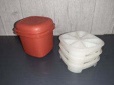 Ancien Seau à Glace, Bac à Glaçons Tupperware Orange Vintage Made In France Tbe