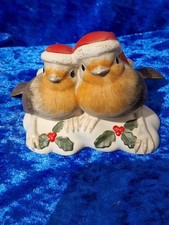 Adorable Couple d' Oiseau En Porcelaine Goebel Weihnachsboten Limited