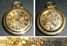 Rare montre à / de gousset mécanique LUC DESROCHES, mouvement apparent 2 faces