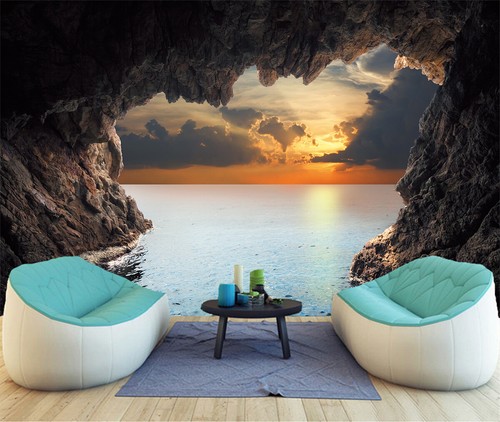 Sunrise cave seascape - sunrise,