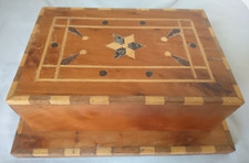 ANCIEN COFFRET BOITE A CIGARE CIGARETTE 1970 en BOIS THUYA MARQUETERIE fais main