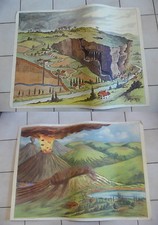 Affiche Scolaire vintage An 50's Rossignol école -->   LES EAUX / LE VOLVAN