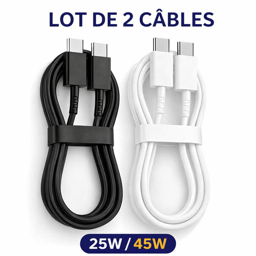 Lot câbles double usb 45w - 2,