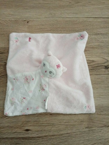 Doudou hibou chouette rose