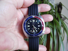 VERY RARE SHARKEY TUNA Pepsi SEIKO Modded  Mov. Automatic NH35A  ? FAST &FREE
