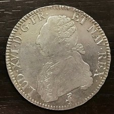 LOUIS XVI ECU AUX BRANCHES D'OLIVIER 1790 A PARIS