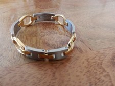 Bracelet Albanu Jamais porté Acier, plaques Or magnifique 