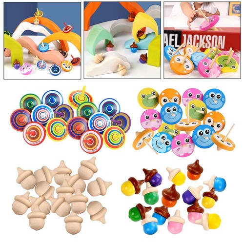 15x bois toupie enfants - 15x,