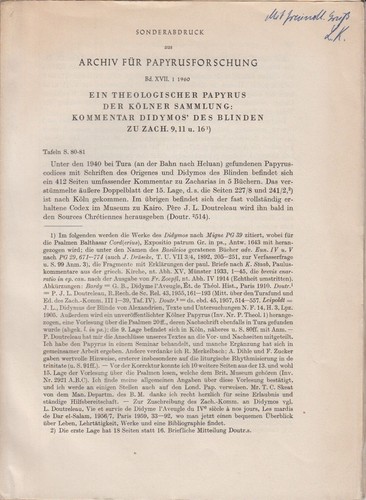 Ein theologischer papyrus der - papyrus,