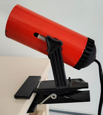 Spot à pince vintage orange et noire en métal et plastique