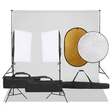 Kit de Studio Photo Éclairage Toile de Fond et Réflecteur Photographie vidaXL