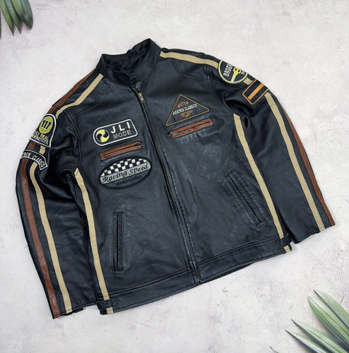 Blouson moto cuir vintage