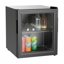 Mini vitrine réfrigérée 46 Litres, verre trempé, en acier galvanisé noir, 85 W, 