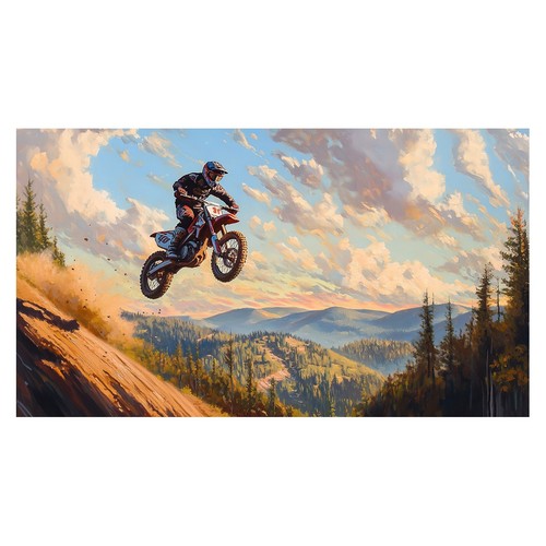 Affiche paysage motocross - affiche,
