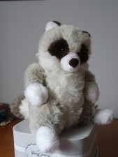 DOUDOU RATON LAVEUR THIENNOT VINTAGE 30 CM PELUCHE BEIGE BLANC  MADE IN  FRANCE