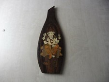 Ancien tableau / panneau en marqueterie, élephant ganesh, Inde