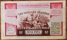 Billet de loterie nationale 1941 23e tranche - Gueules Cassées  1/10