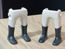 PLAYMOBIL X2 JAMBES BLANCHES BOTTES GRIS FONCÉ FRANÇAIS ANGLAIS SOLDAT OFFICIEL