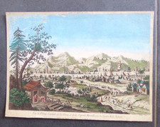 Vue d'optique Pékin Chine  Grande muraille  Gravure ancienne 18°