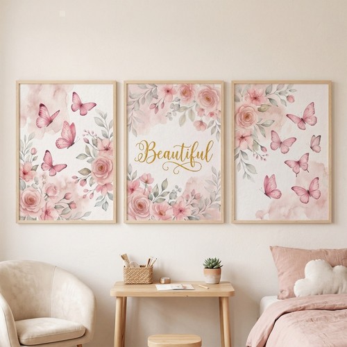 Ensemble art fleur papillon