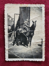 PHOTO MILITAIRE - 1910 - SOLDAT a CHEVAL - PHOTO DEDICACEE - 8,9 X 6 CM