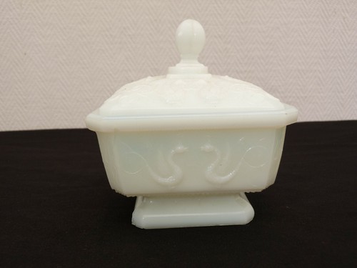Ancien sucrier opaline blanche - sucrier,