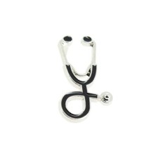 Pin's stéthoscope argenté et noir - MEDECIN - en Acier - Métiers - Hipster