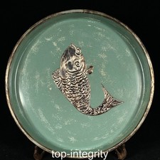 12,6 "Song Ru four porcelaine argent poisson motif 3 jambes stylo lave-vaisselle