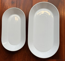 Two IKEA White Porcelain Oval