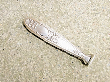 ANCIEN TAMPON SCEAU EN METAL ARGENTE - G J - OUTIL DE BUREAU -