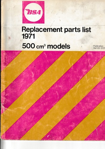Bsa replacement parts list - replacement,