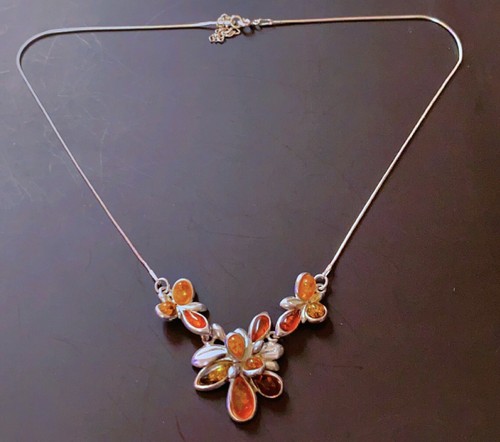 Superbe collier argent ambre - collier,