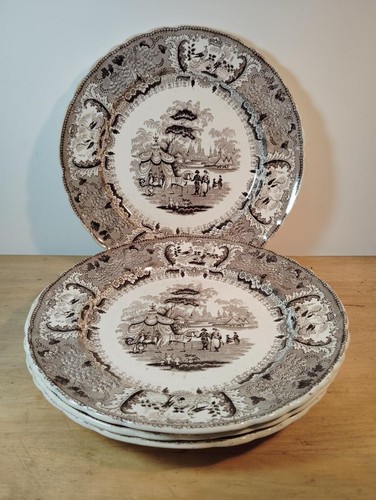 Assiettes faïence david - x4,