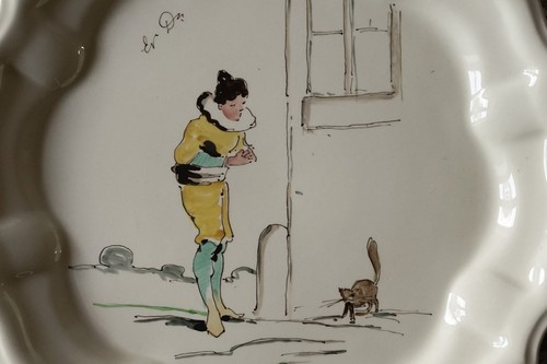 Assiette ancienne faience - assiette, en