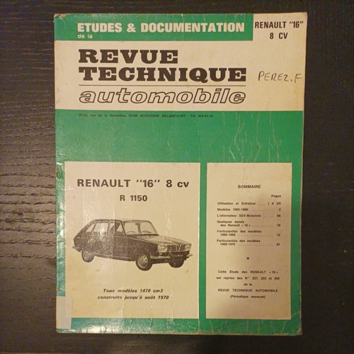 Revue technique renault - technique,