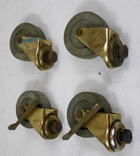 4 ancienne  roulette roue chariot acier old steel roulette meuble industriel