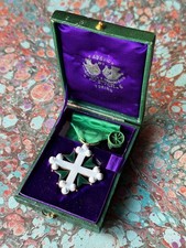 ITALIE ORDRE DES SAINTS MAURICE ET LAZARE BIJOU DE CHEVALIER AVEC ÉCRIN PERNETTI