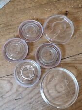 6 anciens couvercles en verre Pour  bocaux, pots de confiture .. 20 Ème 