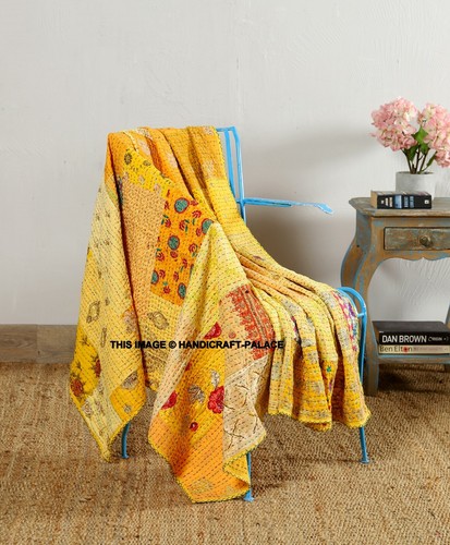 Kantha jeté floral - kantha, recyclé