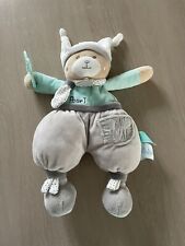 Doudou peluche pantin d'activités ours Polochon beige bleu gris  Baby Nat'