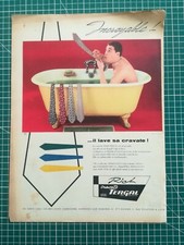325 Publicité ancienne 1960 Cravates Rick Tergal homme dans bain dos Aqua Velva